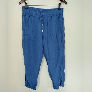 Dolcezza 100% Linen Pants Blue Size Small